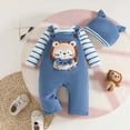 thumbnail image 2 of Tisuna Girls Fall Outfit Set Kids Comfortable Long Sleeve Crew Neck Lion Print Romper And Suspender Pants Hat Outfits Children'S 3 Pieces Casual Wear Clothes Set Size 6-12 Months, 2 of 8