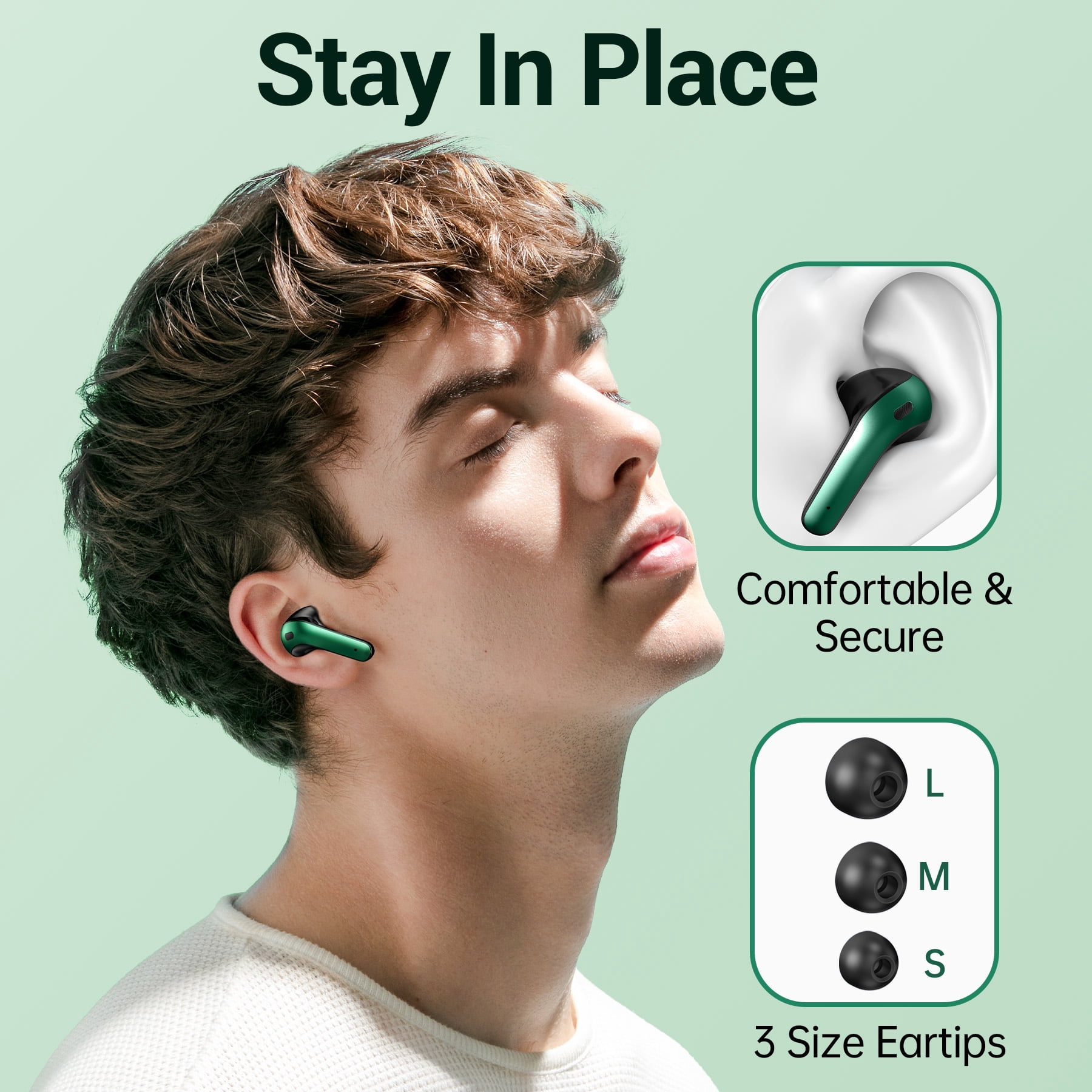VEATOOL X15 Wireless Earbuds Bluetooth 5.3 Headphones,72H Hi-Fi Stereo Deep Bass Earphones with Noise Cancelling Mic IP7 Waterproof Sport Headset with LED Power Display for Laptop Pad Phones