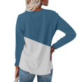 thumbnail image 6 of Shirts for Women Women's Loose Casual Leisure Long Sleeve Round Neck Collar Patchwork T-Shirt Top, 6 of 6