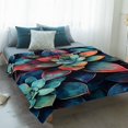 thumbnail image 4 of Teal Red Ombre Succulent Blanket Soft Cozy Warm Throw Blanket for Couch, Plush Fuzzy Flannel Fleece Blankets for Sofa, Abstract Art Botanical Bed Blankets Lightweight Gifts for Women, 50"x60", 4 of 9