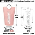 thumbnail image 6 of Caroeas 95L X-Large Laundry Basket (14 Colors), Waterproof Laundry Hamper, Laundry Bag with Padded Handles, Clothes Hamper Stands Up Well, Collapsible Laundry Basket Easy Storage (Pink), 6 of 6