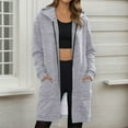 thumbnail image 2 of TrendOFT Long Hoodies for Women Zip up Long Sleeve Tunic Sweatshirt Oversized Casual 2025 Fall Jacket Coat with Pocket GY1 XL, 2 of 5