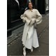 thumbnail image 1 of Chaqueta de lana elegante con cuello redondo para mujer, abrigo grueso corto holgado de manga larga liso a la moda con un botón, prendas de vestir para ir al trabajo, 1 of 5