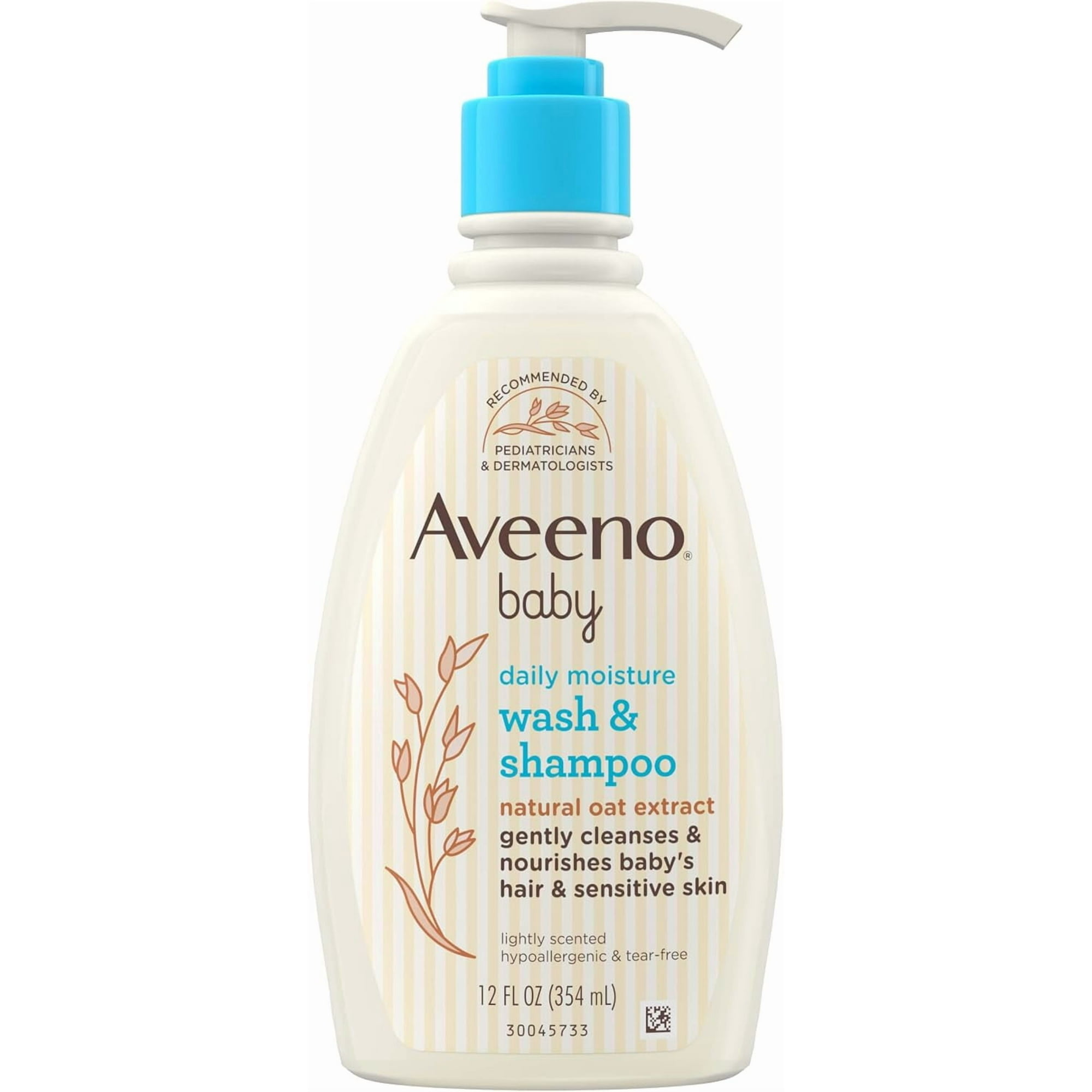 Aveeno Baby Wash And Shampoo With Natural Oat Formula, Lightly Scented - 12 Oz, 3 Pack