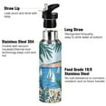 thumbnail image 3 of Yayeee 20oz Insulated Water Bottle Double Wall Stainless Steel with Flip Straw Lid, Purple Seaside, 3 of 7