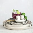 thumbnail image 4 of Creative Co-Op 5.5 Inches Stoneware Floral Dish, Cream and Black, Set of 4, 4 of 9