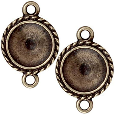Brass Oxide Finish Pewter Twisted Link Setting For 12mm Rivoli (2)