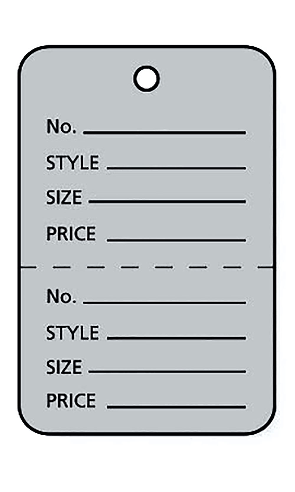 Retail Price Tag Gray Unstrung 1¾” W x 1⅞”H Case of 1,000