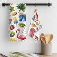 thumbnail image 3 of Summer Beach Kitchen Towel Dish Cloths Set of 3, Microfiber Soft Kitchen Hand Towels, Tropical Coconut Watermelon Lemon Flamingo Absorbent Quick Drying Dishcloths 18 x 28 Inches, 3 of 8