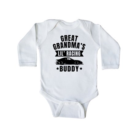 

Inktastic Great Grandmas Lil Racing Buddy Gift Baby Boy or Baby Girl Long Sleeve Bodysuit