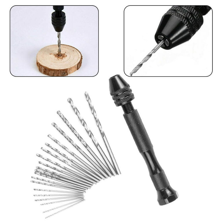 21Pcs Micro 0.3-1.6mm Alloy Steel Bits Set Hand Spiral Pin Vise Drill Kit