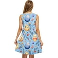 thumbnail image 4 of Hyknon Robes d'Été pour Femmes Mode Col Rond Sans Manches Douces Confortables Robes d'Été Imprimées de Pâques Amples Grande Taille Robes Midi Fluides, 4 of 5