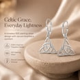 thumbnail image 4 of LeCalla 925 Sterling Silver Dangle Earrings | Trinity Celtic-Knot Triangle Earrings Women, 4 of 9