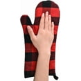 thumbnail image 5 of HEETLY Cotton Oven Mitts and Pot Holders Set with Silicone Grip, 4-Piece 392°F Heat Resistant, Red Plaid, 5 of 8