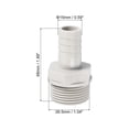 thumbnail image 2 of Uxcell Hose Barb Fitting 15mm Barbed G3/4 Male Thread, 1 Pack Pipe Connector, Grey, 2 of 6
