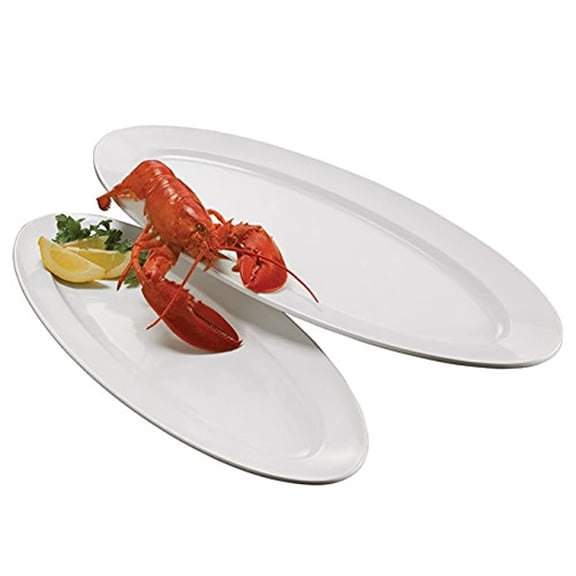 American Metalcraft MEL49 Endurance Melamine Boat Platter, 24" x 9", White