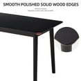 thumbnail image 3 of EBQOSK 47-Inch Dining Table Walnut Color Solid Wood Kitchen Table Dining Table Suitable For Small Space Kitchenette Table Modern Home Furniture Black, 3 of 6