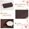 thumbnail image 4 of Estuche de viaje portátil para relojes, de piel sintética, para guardar 2 relojes de pulsera, con cremallera, color negro, 4 of 6