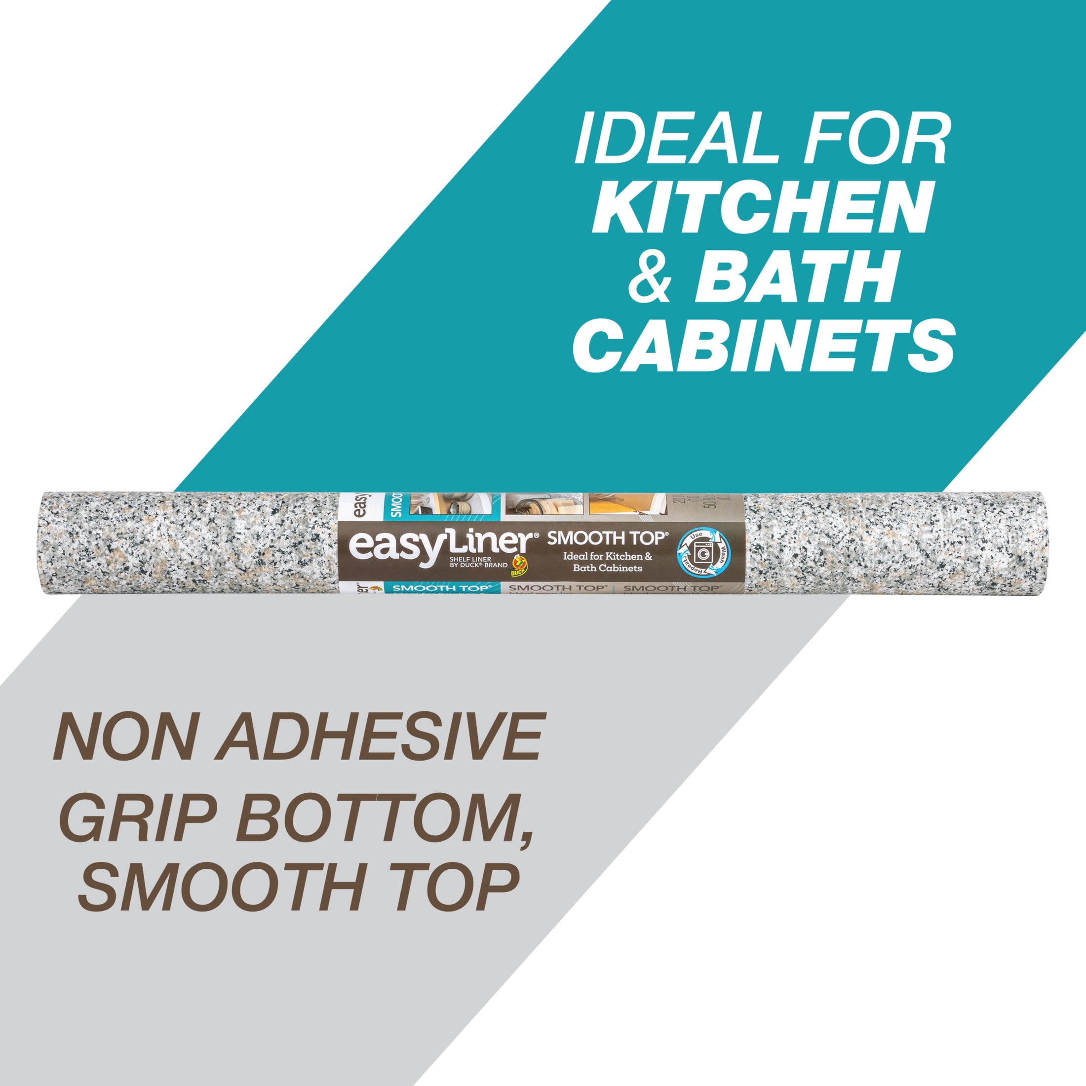 (2 pack) Smooth Top EasyLiner Shelf Liner, Grey Granite 20" x 6' Roll