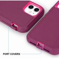thumbnail image 4 of iPhone 11 Case, Heavy Duty Shockproof 3-Layer Full Body Protective High Impact Tough Hybrid Rubber Rugged Durable Phone Cover for iPhone 11 6.1'' - Wine Rosered, 4 of 14