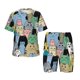 thumbnail image 1 of Balery Different Cats Conjunto de Pijama Infantil de Manga Corta con Estampado – Ropa de Dormir de Algodón Suave-Small, 1 of 6