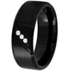 Mens Diamond Accent Black Stainless Steel 8MM Comfort Fit Wedding Band - Mens Ring