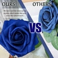 thumbnail image 4 of 50 rosas artificiales de espuma con tallos de hojas, de aspecto real, rosas de imitación para ramos de boda, despedida de soltera, centros de mesa, arreglos para fiestas, decoración, 4 of 4