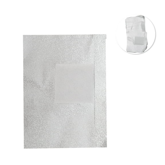 Unique Bargains Convenient Nail Art Tools Nail Polish Remover Foil Silver Tone 100pcs