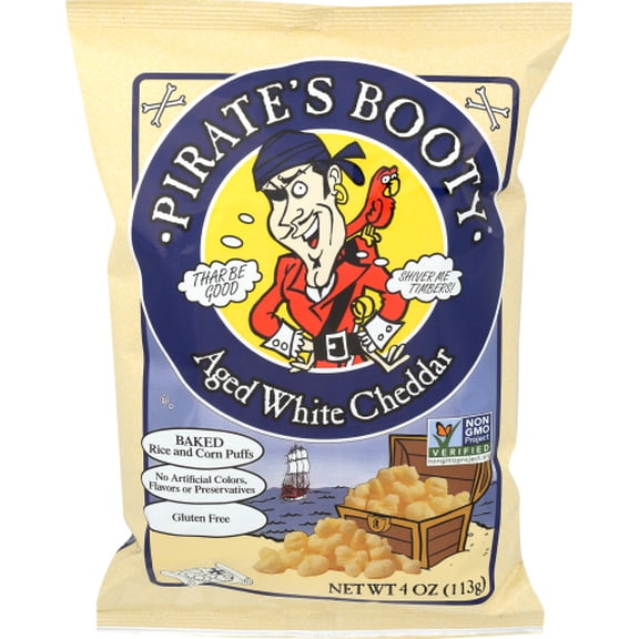 Pirate Brands White Cheddar Non-GMO 4 oz Pack of 12