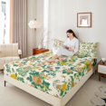 thumbnail image 4 of Homewish Boho Wild Flower Full Size Sheets,Vintage Flower Bed Sheets,Beige Green Sheet Sets For Adults,Microfiber Bedroom Decor,4-Piece, 4 of 7
