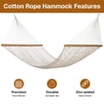 thumbnail image 6 of BN-LINK Cotton Rope Hammock,Handwoven Hammock with Hardwood Spreader Bars,Double Hammock for Outdoor Backyard Patio Poolside,330lbs Weight Capacity, Natural, 6 of 7