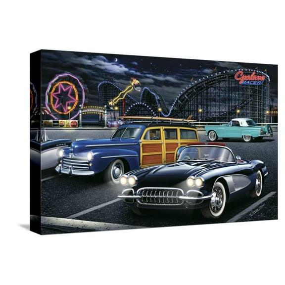 Art.com Diners and Cars III Stretched Canvas Print Wall Art, 18" x 12"