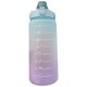 thumbnail image 1 of straw bottle leakage proof frosted gradient color one click open sports water cup with handle clear scale 2000ml light green, 1 of 5