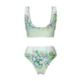 thumbnail image 5 of Daiia Succulent Women's Bikini Set Two Piece Swimsuit High Waisted Bikini Adjustable Straps Bikini Perfect for Beach, Pool, and Summer Vacation-Medium, 5 of 9