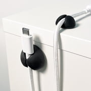 Wrap-It Storage Adhesive Cable Clips (42 Pack) - Cord Organizer for Desk Cable Management, Charger Cord Holder for Nightstand - Black