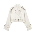 thumbnail image 1 of Puntoco Abrigo Mujer Moda Corta Botón Solapa Corte Gabardina Cinturón Chaqueta Liquidación Puntoco Puntoco-1, 1 of 2