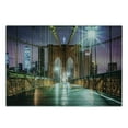 thumbnail image 3 of Landscape Cutting Board, Brooklyn Bridge Pedestrian Walkway Before Sunrise American Landmark Picture, Decorative Tempered Glass Cutting and Serving Board, Small Size, Purple Brown, by Ambesonne, 3 of 5