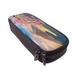 thumbnail image 6 of Vsdgher Cherry Blossoms Print Pen Case Leather Pencil Pouch Markers Holder Big Capacity Bag with Zippered Pocket for Stationery Tool, 6 of 6