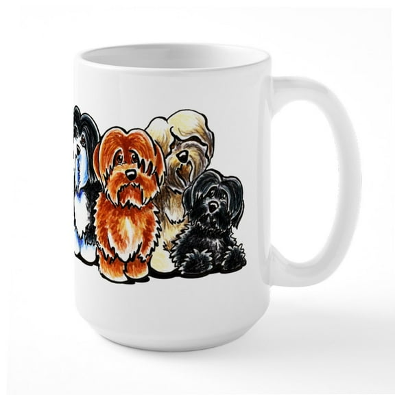CafePress - Four Havanese Mugs - 15 oz Ceramic Large White Novelty Mug