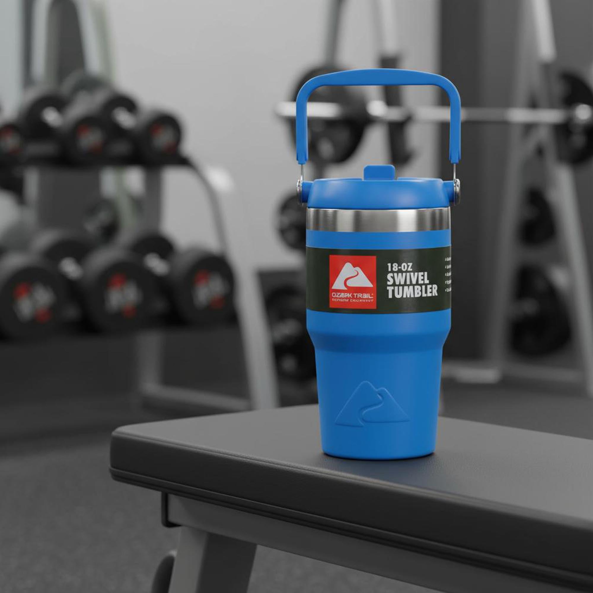 Ozark Trail 18 oz Stainless Steel Insulated Swivel Tumbler, Electric Blue