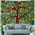 thumbnail image 4 of Shiartex Green Tree of Life Tapestry Vertical Indian Forest Tapestries for Bedroom Aesthetic Nature Floral Plant Tapestrys Wall Hanging Hippie Tie Dye Wall Tapestry for Living Room Dorm, 4 of 6