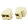 thumbnail image 2 of 2 Pcs 3 Way RJ45 LAN Network Ethernet Splitter Connector khaki, 2 of 6