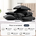 thumbnail image 6 of WISHEAD Queen Bed in a Bag Comforter Set with 7 Pieces - Black All Season Bedding Sets with Comforter, Pillow Shams, Flat Sheet, Fitted Sheet and Pillowcases, 6 of 8