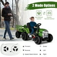 thumbnail image 6 of Infans 12V Kids Ride On Tractor with Trailer Ground Loader w/ RC & Lights Dark Green, 6 of 7