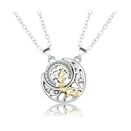 

YEUHTLL Creative Sun Moon Necklace for Couple Sisters Brothers Students Lovers Pendant Dressing Up Decor Popularity Improvement