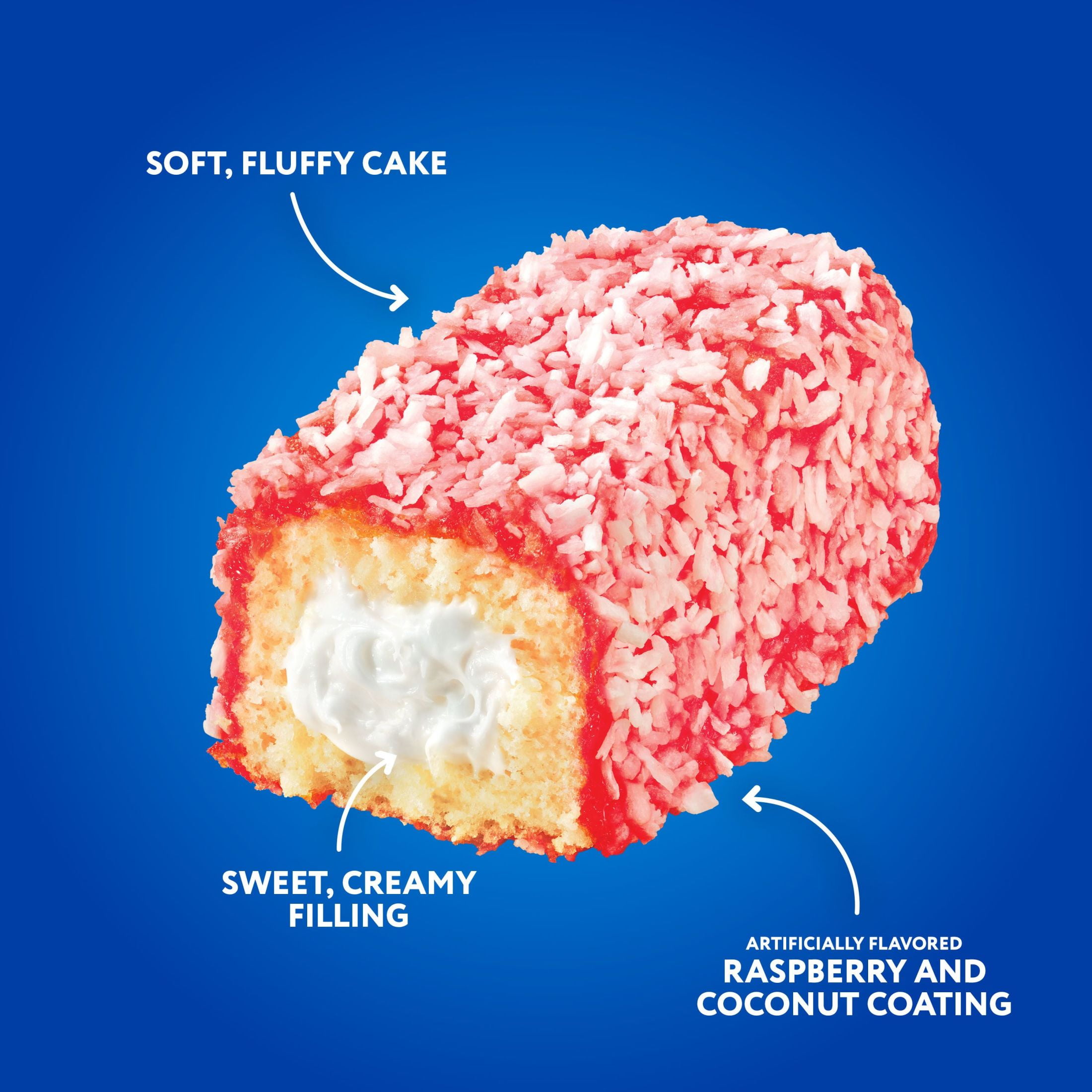 Hostess Zingers Snack Cakes, Raspberry Artificially Flavored Cake, 13.4 oz Box (10 Snack Cakes)