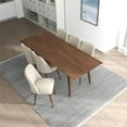 thumbnail image 2 of Adonis 7-Piece Mid-Century Dining Set with 6 Velvet Dining Chairs in Beige, 2 of 3