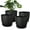 Black, variant on Plant Pots 8 Inch Set of 2, Flower Pots with Multi Mesh Drainage Holes, Planters for Indoor Outdoor Garden Plants and Flowers (White)