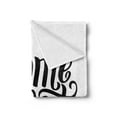 thumbnail image 2 of Saying Soft Flannel Fleece Throw Blanket, Calligraphic Words for Housewarming and Greeting Parties Monochrome Design, Cozy Plush for Indoor and Outdoor Use, 50" x 70", Black White, by Ambesonne, 2 of 5