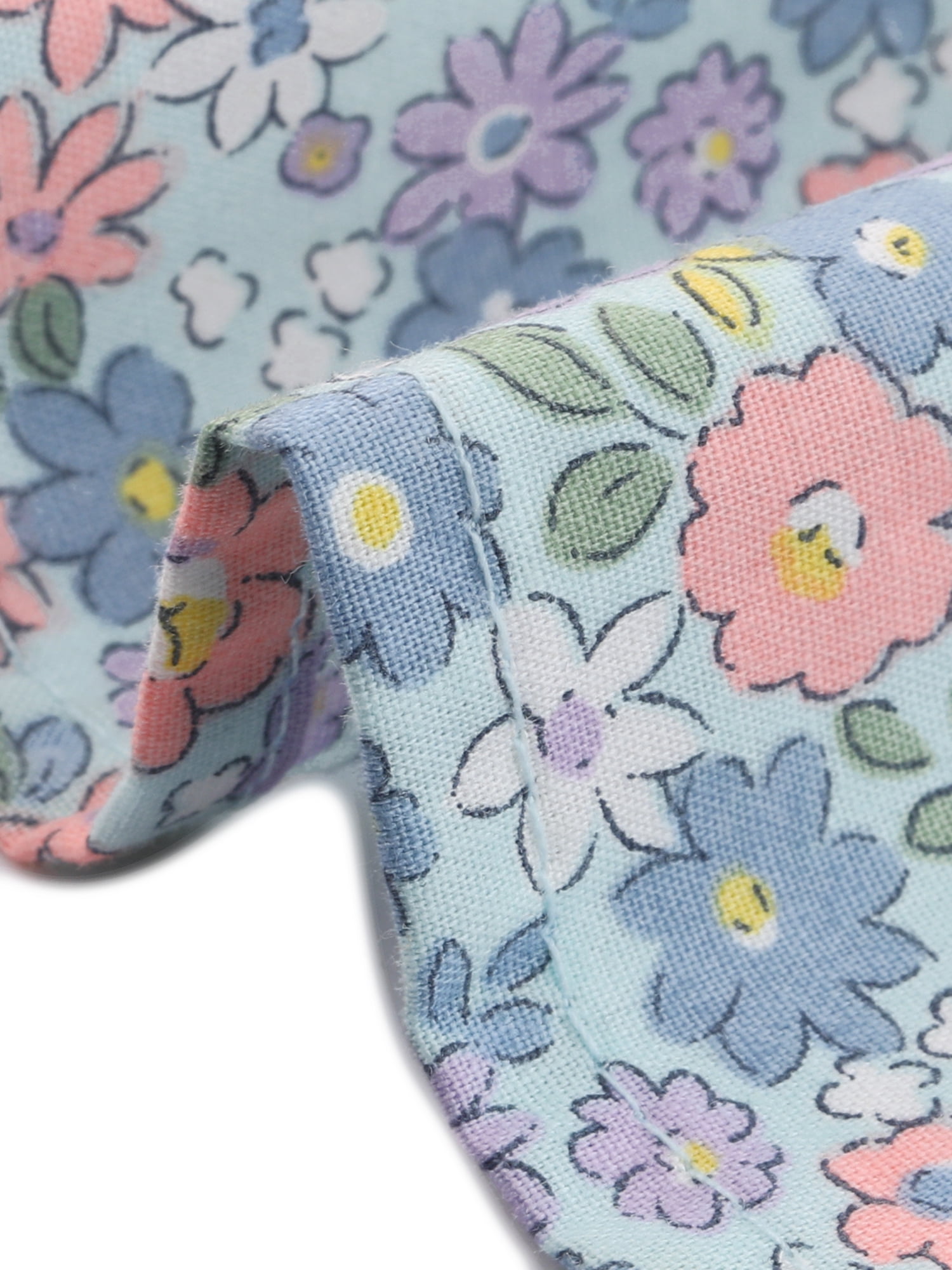 DARING DIVA Women's Turndown Collar Button Down Floral Blouse XS Light Blue